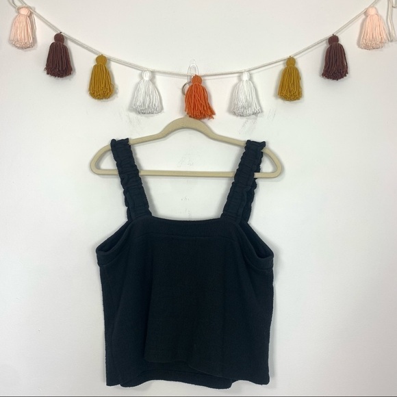 Madewell Texture & Thread Black Tie Front Tank Size Medium - Picture 9 of 10